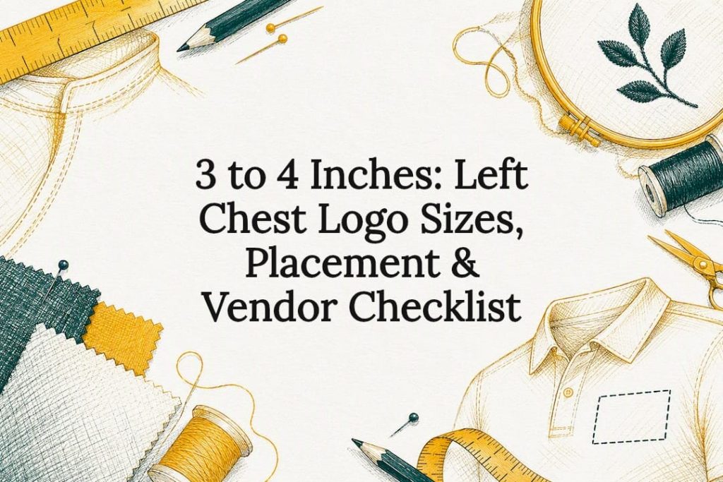 Decorative left chest logo sizing title card