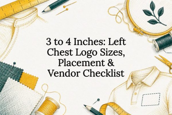 Decorative left chest logo sizing title card