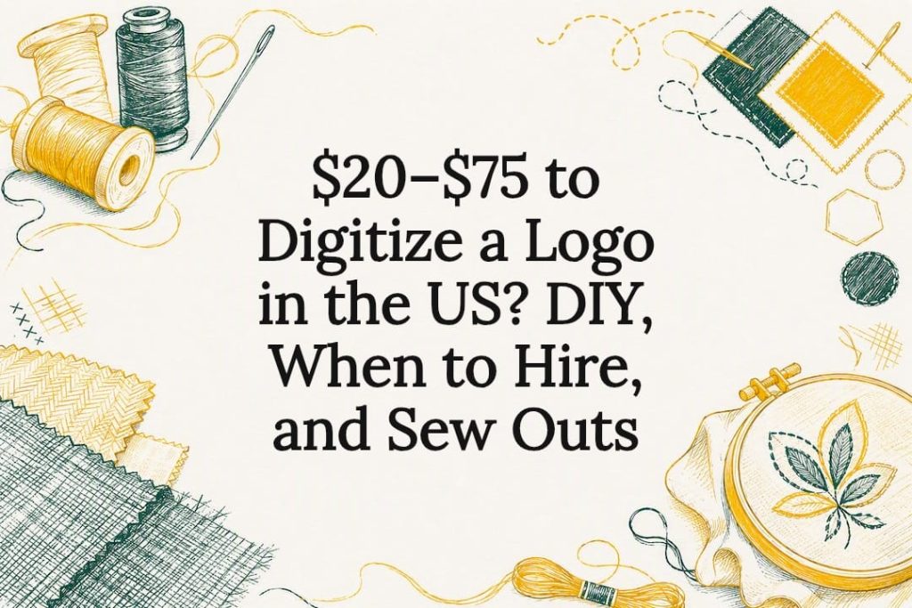 Embroidery digitizing title card illustration