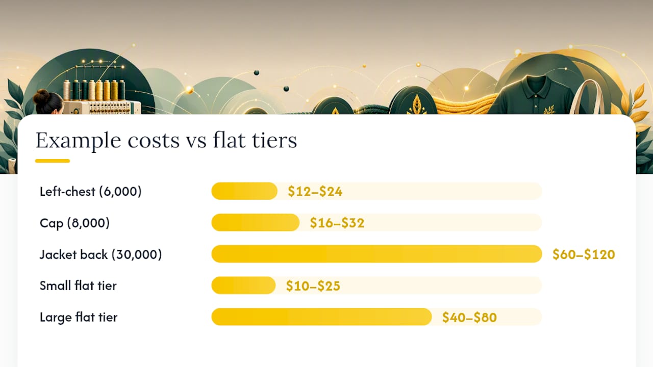 Stitch count and digitizing cost comparison