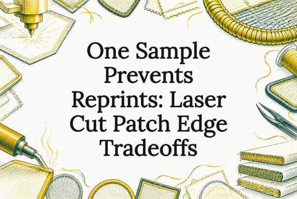 Decorative laser-cut patch edge title card