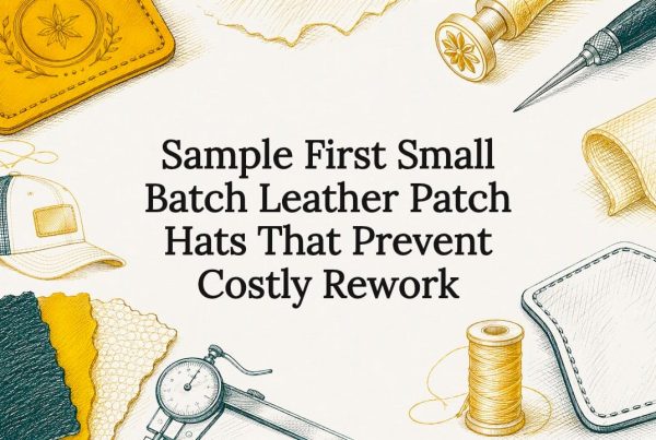 Decorative leather patch hat title card