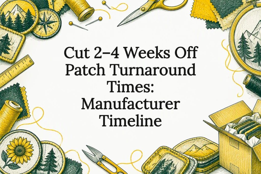 Custom patch manufacturing timeline title card
