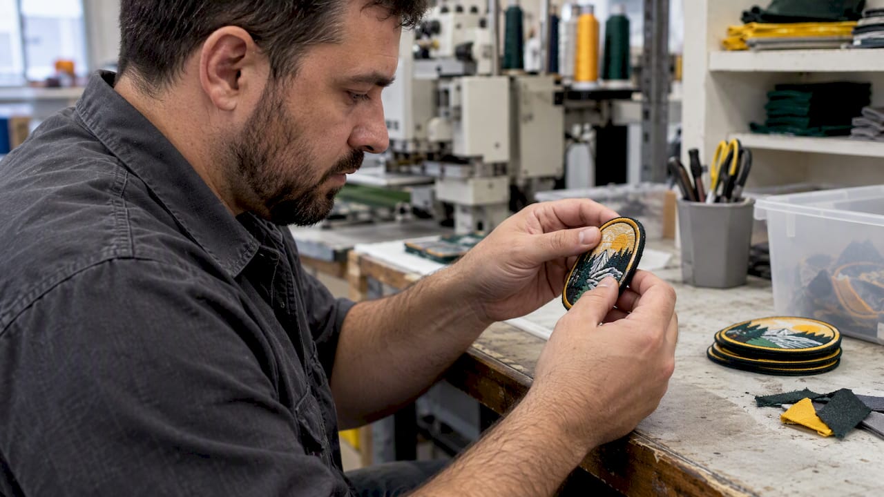 Close inspection of patch border stitching