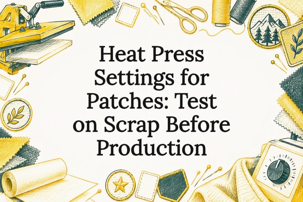 Decorative heat press and patch title card