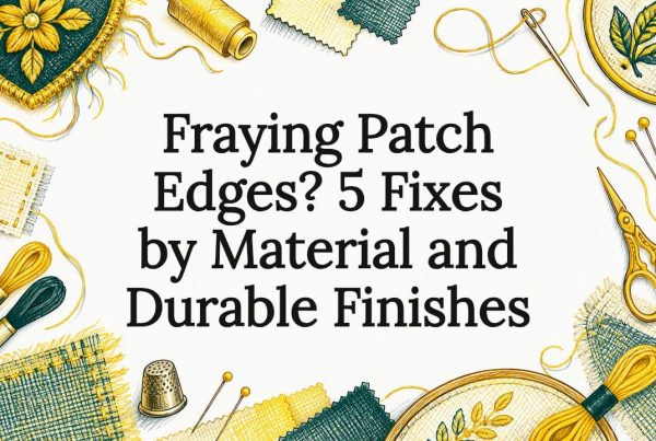 Sketch of patch edges and sewing tools