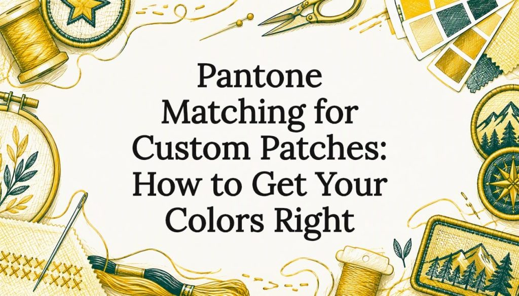 Sketch accents framing custom patch color title