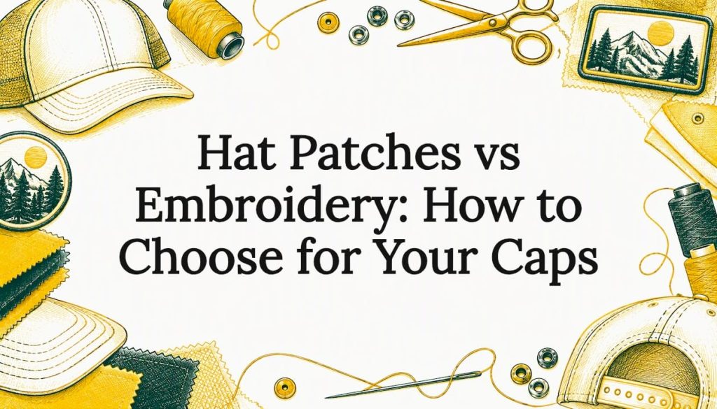Sketch of cap embroidery and separate patch