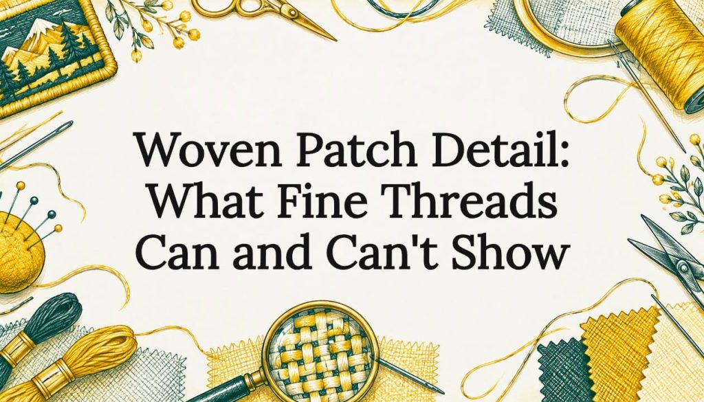 Woven patch detail title card illustration