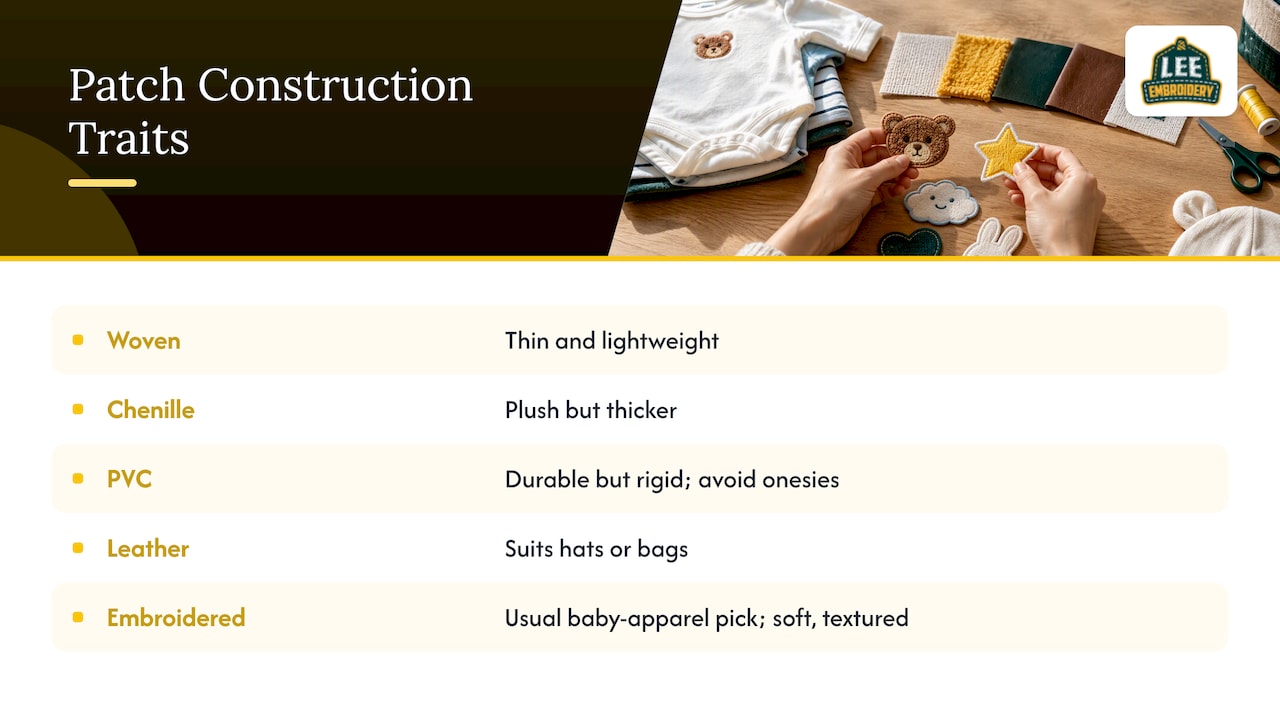 Choosing the patch type before the backing — overview diagram